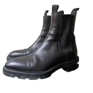Alexander Wang Black Leather Andy Chelsea Boots w Metal Cutout Womens 39